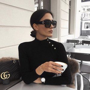 NEW GUCCI GG0141SN 001 BLACK/GREY GRADIENT SUNGLASSES